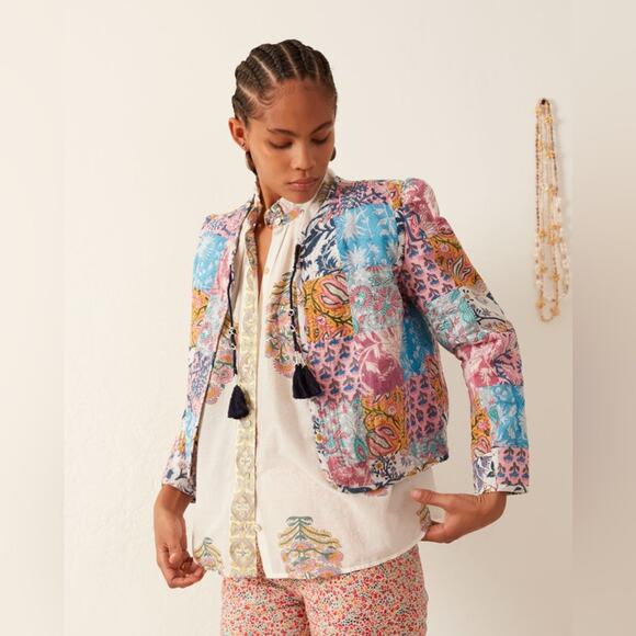 Alix of Bohemia Cotton Paisley Lola Patchwork Lightweight Quilted Jacket M - Picture 5 of 11